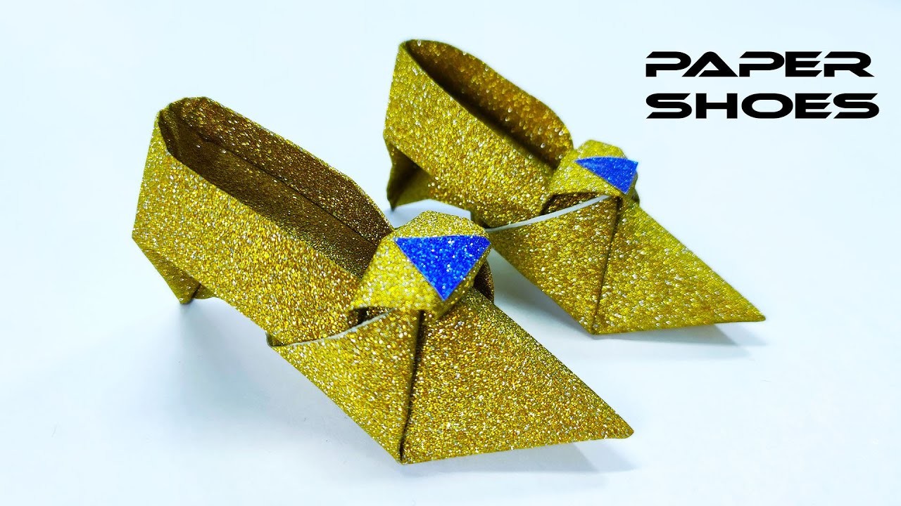 DIY MINI PAPER SHOES. Origami Shoes DIY Tutorial. Paper Craft. Shoes Making With Paper