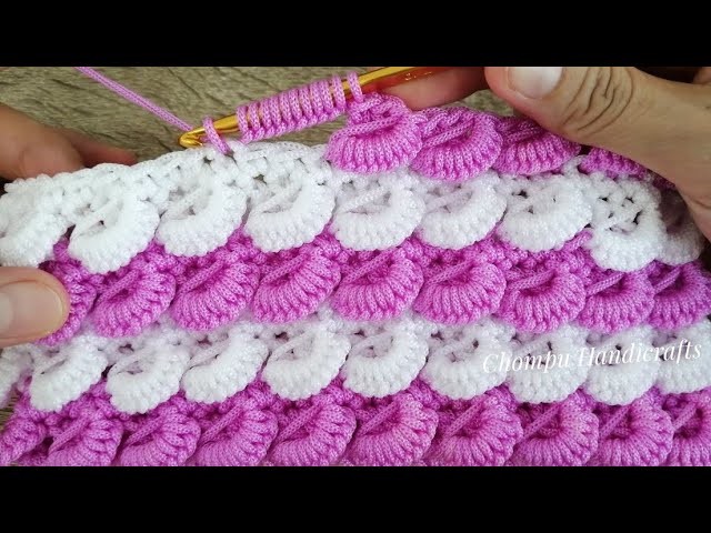 DIY Tutorial crochet purse bag - Curry puff stitch - Step By Step