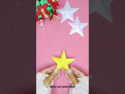 How to make 3D paper star. DIY origami paper craft. Easy paper star #shorts #youtubeshorts