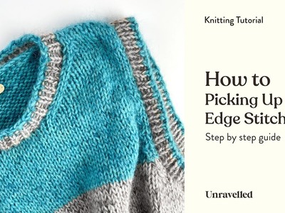 Knitting Tutorial - Picking Up Neck Edge Stitches