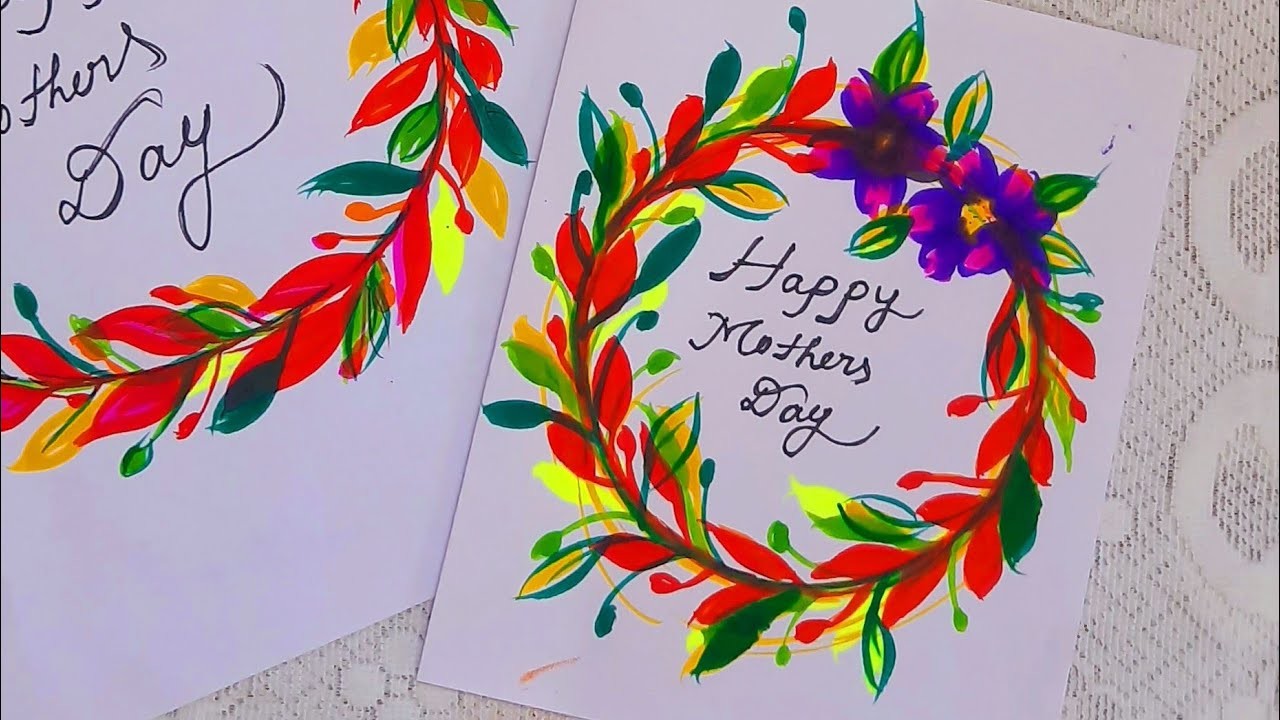 Mothersday card using brush pen.mother's day card.card using brush penbrush pen drawingbrush pen art
