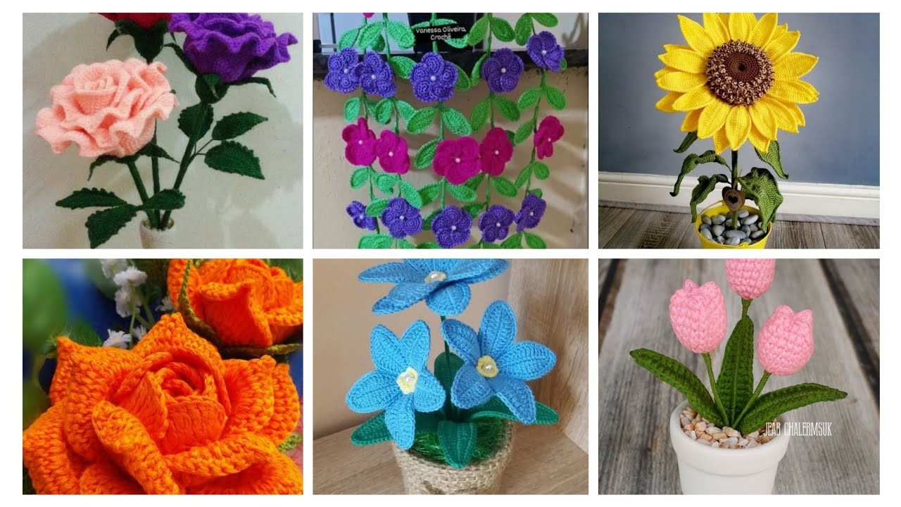 Very Attractive And Beautiful New Hand Crochet Flowers patterns Ideas