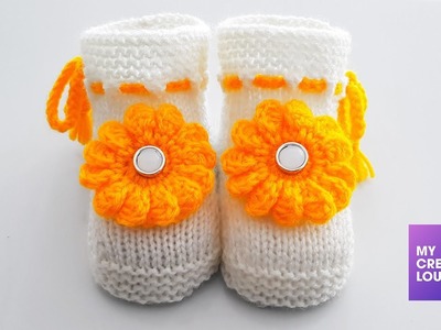 Baby Booties in White - In Hindi - My Creative Lounge