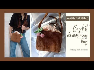 Crochet Bag | How to Crochet Drawstring Bag ✨????️