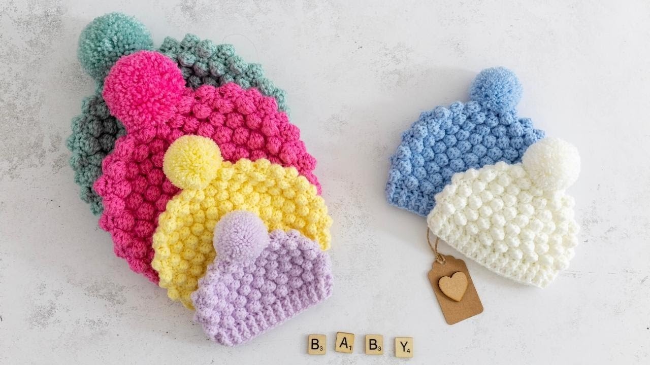 CUTE Baby Bobble Hat (Crochet Pattern & Step by Step Tutorial!) ????