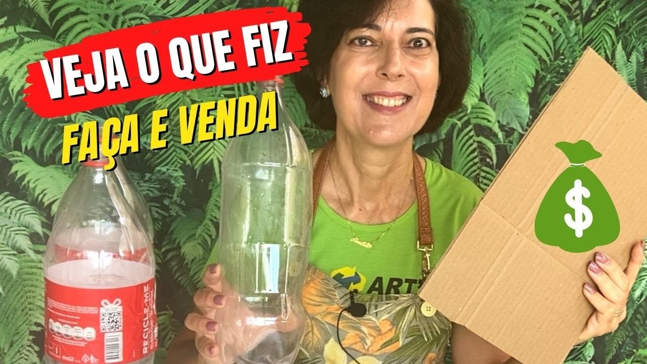 DIY - UMA IDEIA MUITO LUCRATIVA - FIZ COM PAPELÃO E GARRAFAS DE PLÁSTICO - FAÇA E VENDA