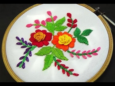 Hand Embroidery | Brazilian Embroidery Tutorial |Brazilian Flower Embroidery | Flower Embroidery