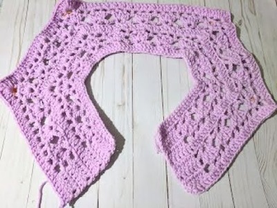 How to Crochet a Top-Down Cardigan with the Tulip???? Garden Stitch 5 Row Repeat ????