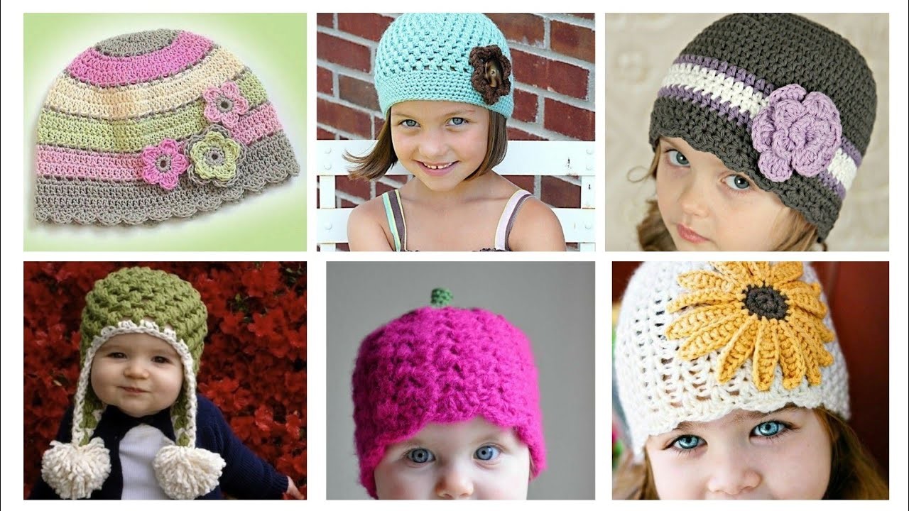 How to crochet beanie for baby girls simple and easy crochet cap designes