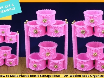 How to Make Plastic Bottle Storage Ideas | DIY Woolen Rope Organizer - Best out of waste