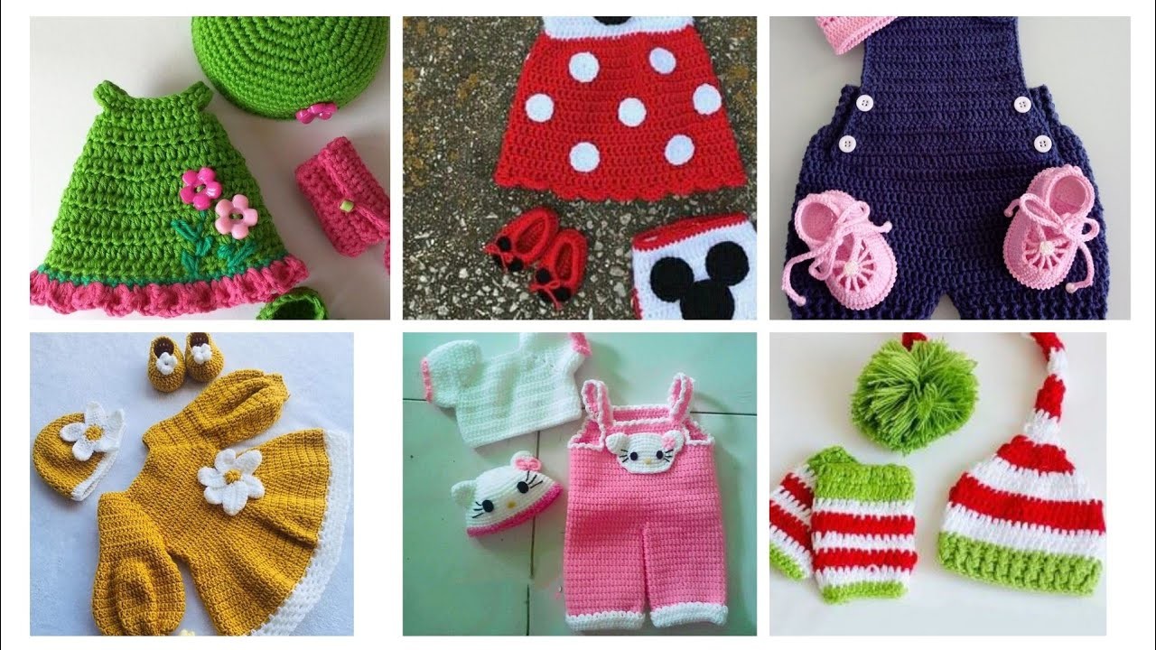 Most Fabulous crochet dress sets for kids and baby girls #crochet newborn elaborated dresses