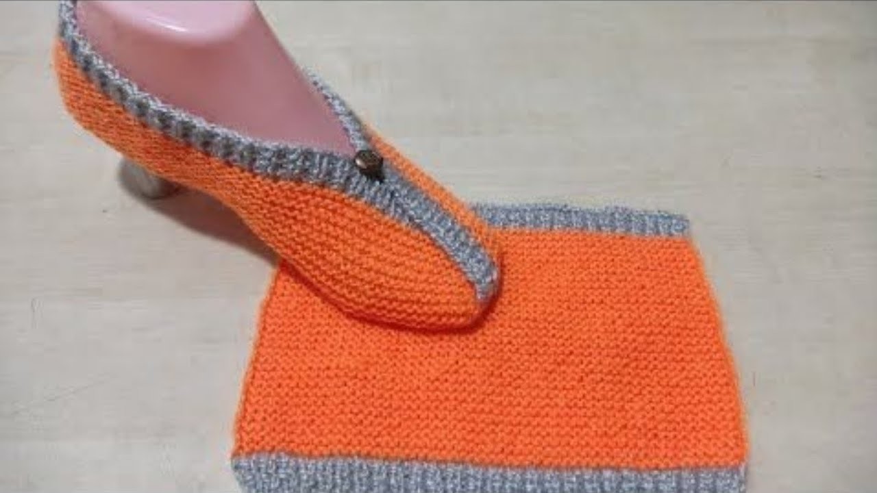 Simple & Easy method to knit socks, slippers size 5-6 with written instructions.