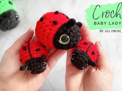 CROCHET BABY LADYBUG - Full Amigurumi Tutorial *NO SEWING REQUIRED* - Right-Handed version