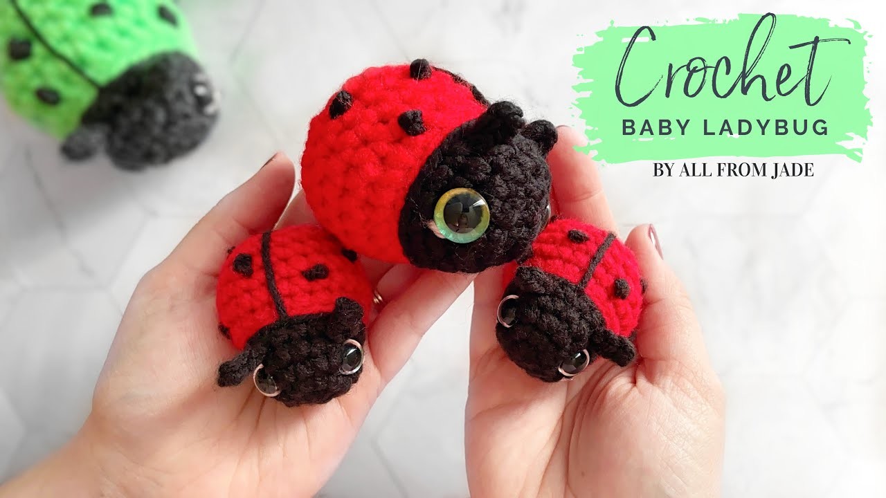CROCHET BABY LADYBUG - Full Amigurumi Tutorial *NO SEWING REQUIRED* - Right-Handed version