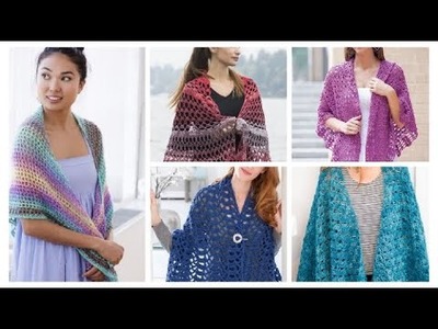 Crochet #shawls with easy to carry styles, #crochet mini wrap shawls