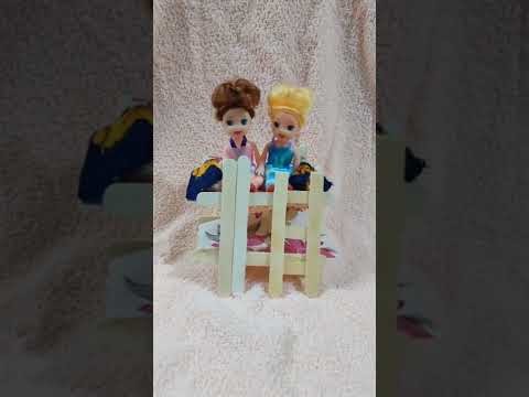 Diy Simple Easy craft for kids | how to make Barbie doll double decker cot making | popsicle craft