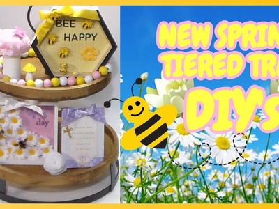 Spring Tiered Tray Decor ???? Bee Themed DIY's ???? Crafted by Corie Minis Challenge