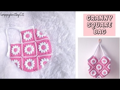 Tutorial Merajut Granny Square Bag | Crochet |