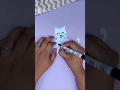 Easy circle paper cat. easy paper crafts. cute cats #shorts#youtubeshorts #viral
