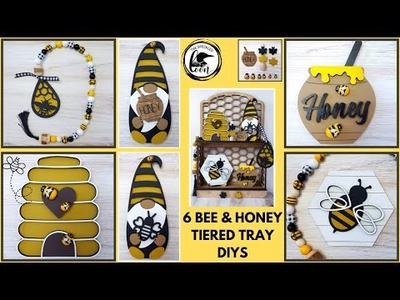 Bee & Honey Inspired Tiered Tray Projects | Honeybee Tiered Tray DIY Decor | 6 Bee DIY Projects