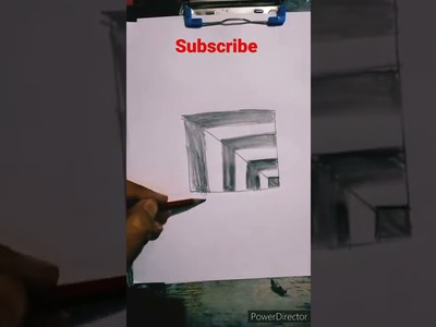 How to draw 3D optical illusion on paper #shorts