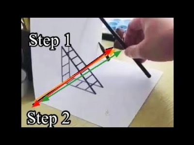 3D art || how to draw ladders easy way|| #shorts