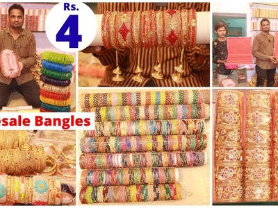 ₹ 4 Hyderabad Lakka Bangles Manufacturer || Glass Bridal Fancy Wholeslale Bangles