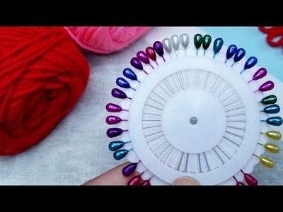 Amazing Woolen Craft Ideas With Hijab Pins. Hand Embroidery Flower Design Trick _sewing Hack