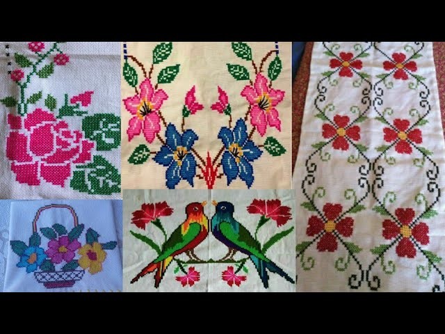 Beautiful , attractive and unique dusuti ka designs | Cross Stitch | Charsuti Hand embroidery