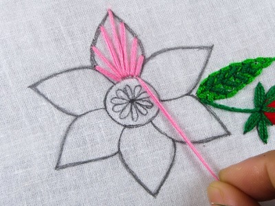 Beautiful flower pattern, hand embroidery fancy flower design, new idea of flower embroidery