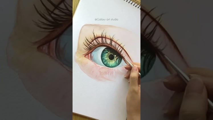 Beautiful watercolour eye tutorial DRAWING video.  #shorts