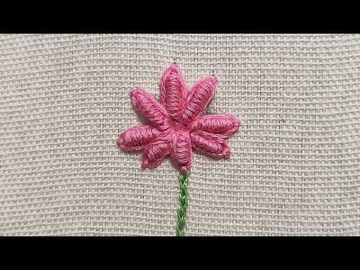 Bullion Stitch Little Flower Hand Embroidery For Beginners#shorts