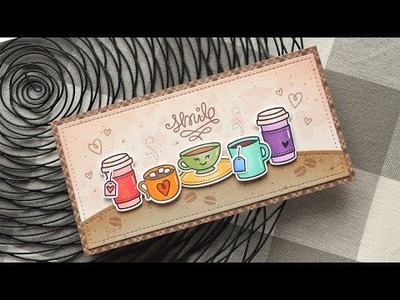 Coffee-themed mini slimline card with Chari