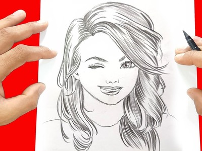 Como Desenhar uma mulher | cabelo longo | desenhar rosto fácil