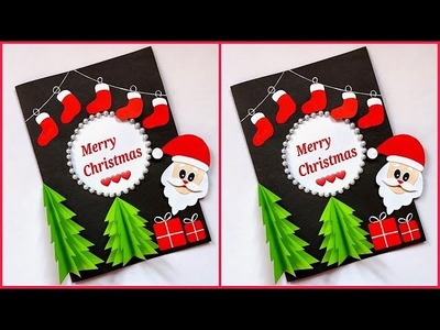 Cute Christmas Greeting card making ideas. How to make Christmas card easy. DIY Christmas card ideas