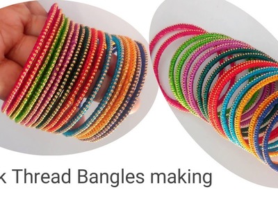 Daily Wear Silk Thread Bangles making Video. silk thread. Bangle making.colourful Bangles making