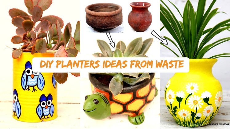 DIY Planters Ideas Using Waste Material || Clay Pot Planters || DIY Tortoise Planter ||