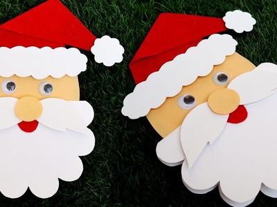 DIY Santa Card.Santa Claus Crafts.Santa Christmas Greeting Card.How to make Santa Card for Christmas