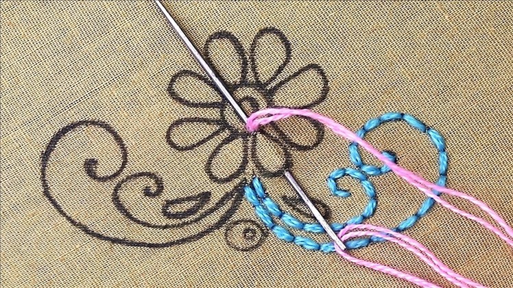 Hand embroidery designs of a beautiful flower pattern with Brazilian embroidery stitches @SMBordado
