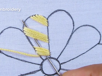 Hand Embroidery New Herringbone Stitch & Colourful Flower Making Easy Needle Work Tutorial