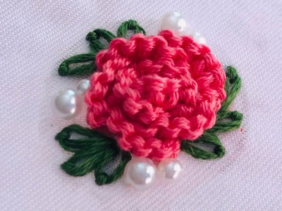 Hand Embroidery: Pink Flower Embroidery - Small Flower Embroidery