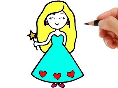 HOW TO DRAW A CUTE FAIRY EASY STEP BY STEP - DRAWING AND COLORING A GIRL EASY