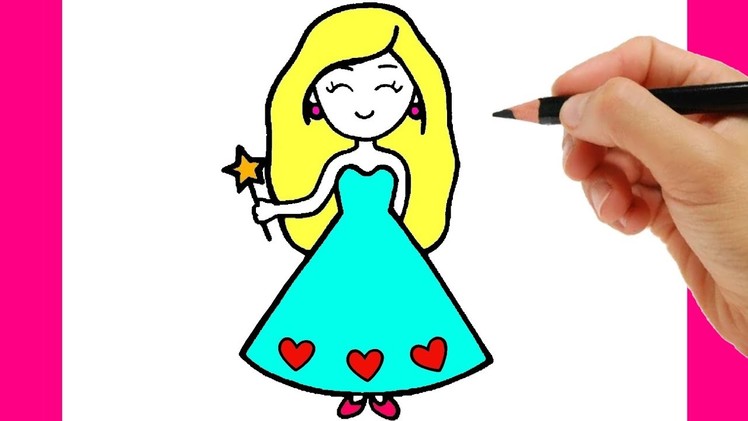 HOW TO DRAW A CUTE FAIRY EASY STEP BY STEP - DRAWING AND COLORING A GIRL EASY