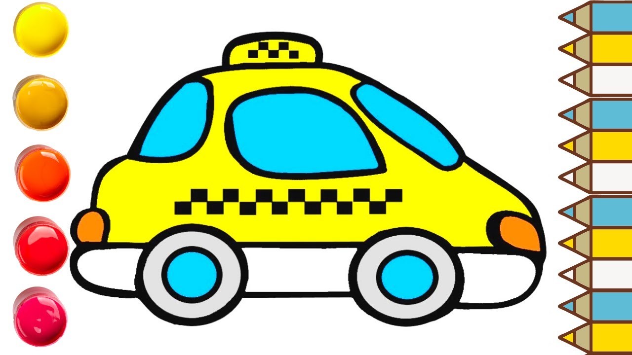 How To Draw A Taxi How To Draw A Taxi Easy How To Draw A Taxi Cab How 