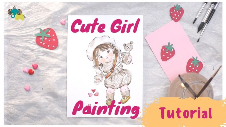 How to Draw Girl with WaterColor For Beginners| Watercolor Tutorial |StepByStep|Watch ArtyCrafty E28