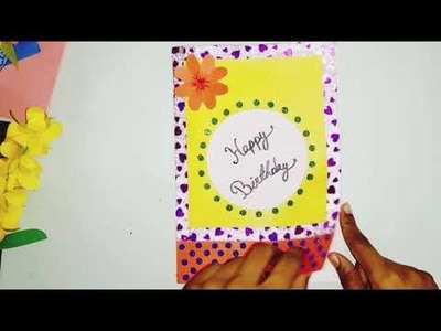 How to make a Happy Birthday card.Diy simple design happy birthday card