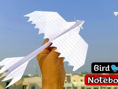 How to make paper dragon, flying notebook dragon plane, new paper bird plane, long flying dragon