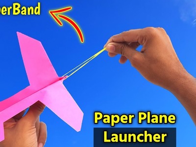 How to make Paper plane launcher,rubber band plane launcher