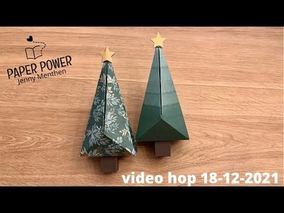 PaperPower - kerstboom doosje met Stampin’ Up! design papier Lovely stampers video hop
