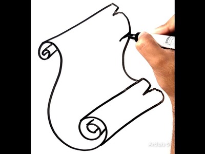 #Shorts | Cómo dibujar un pergamino | How to draw a scroll #2